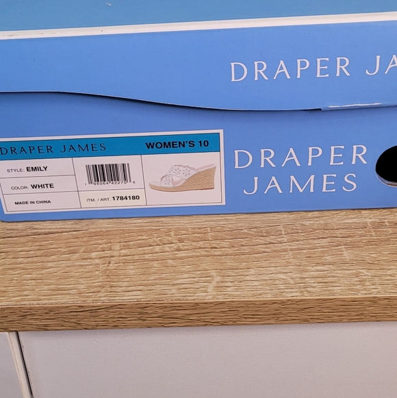 Draper James Emily White Floral Wedge Sandals Feminine  NWT 10 - Picture 2 of 6